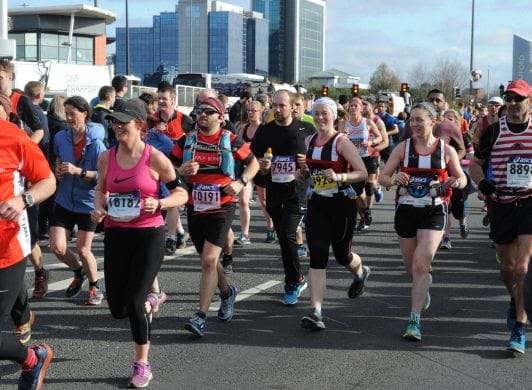 Runners in Manchester Marathon
